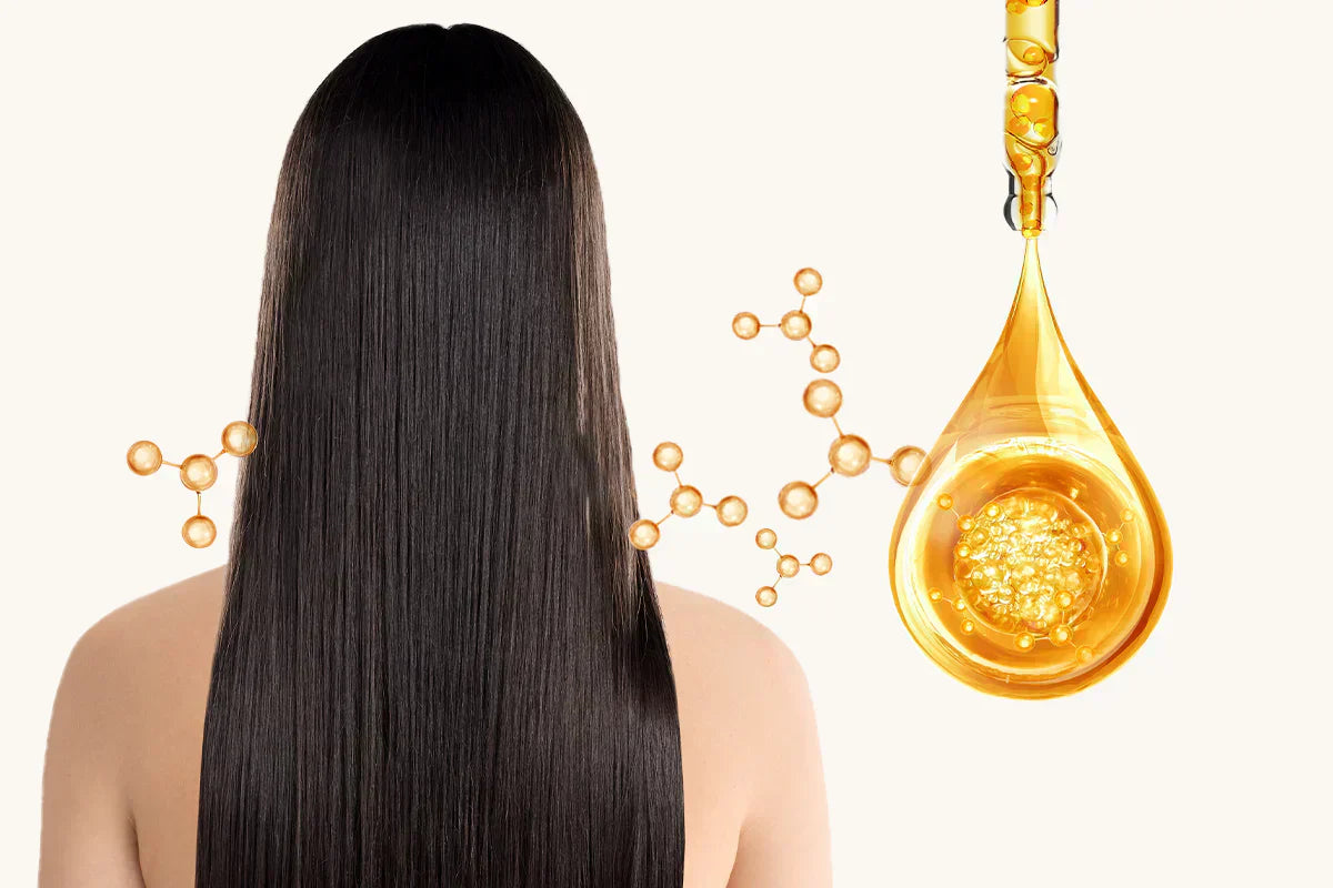 Back View of a Well Treated Hair with Juxevin Treatment by the side
