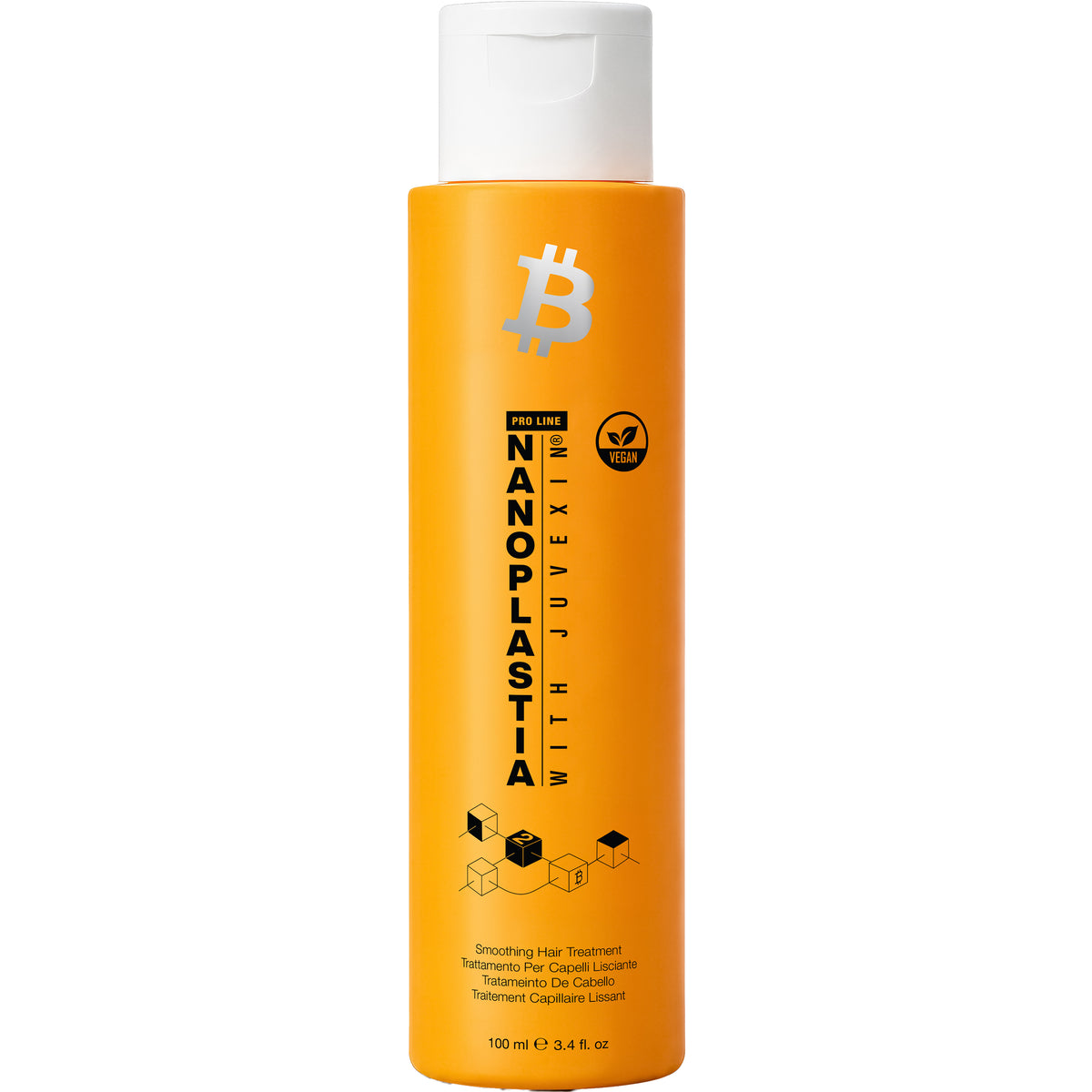 GK Hair Nanoplastia Hair Treatment 100 ml orange bottle, front view on a white background